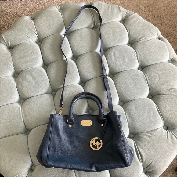 MICHAEL Michael Kors Handbags - COPY - Michael Michael Kors Navy Blue Satchel Bag